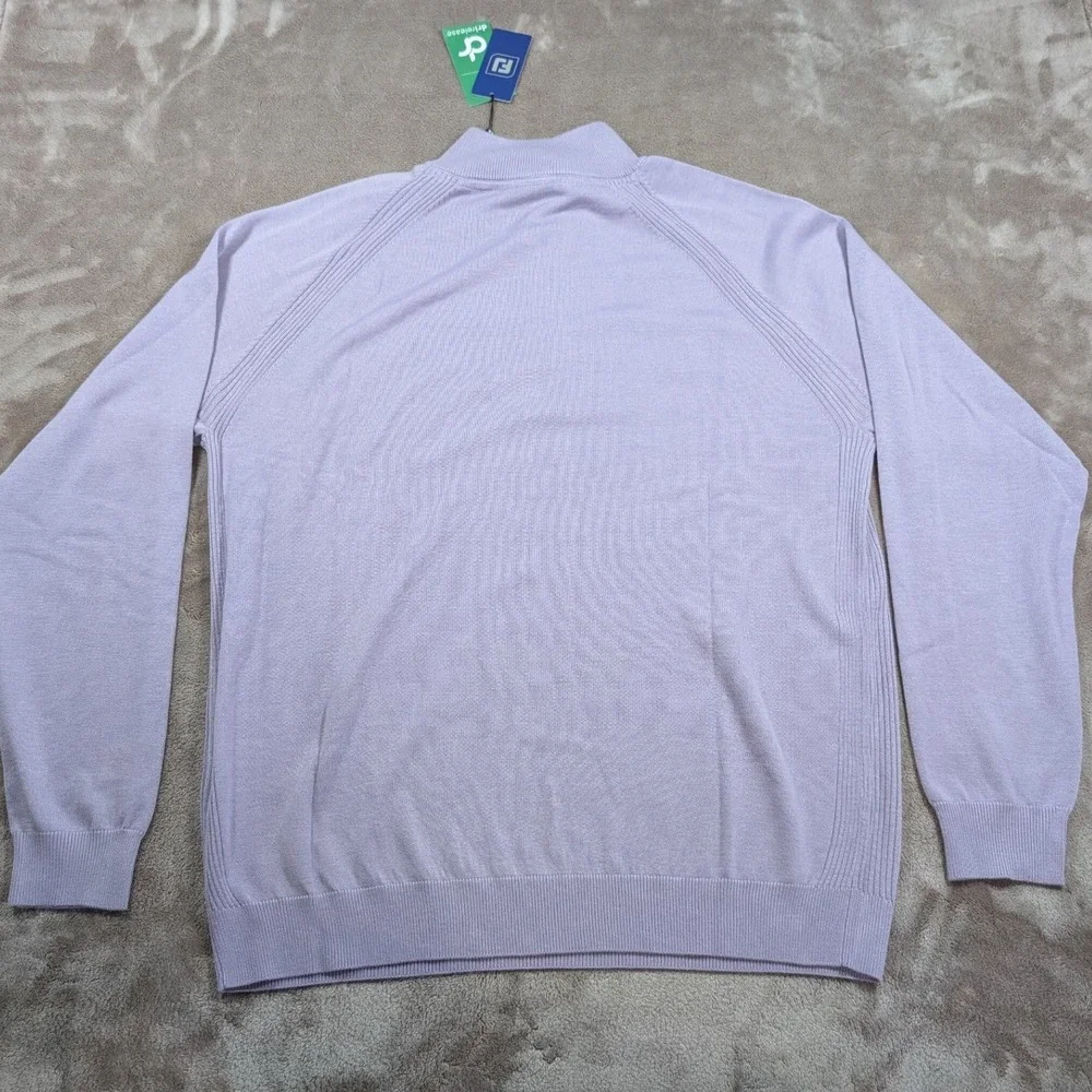 Footjoy Half Zip Sweater Mens XL Heather Lavender Drirelease Wool Blend 30506